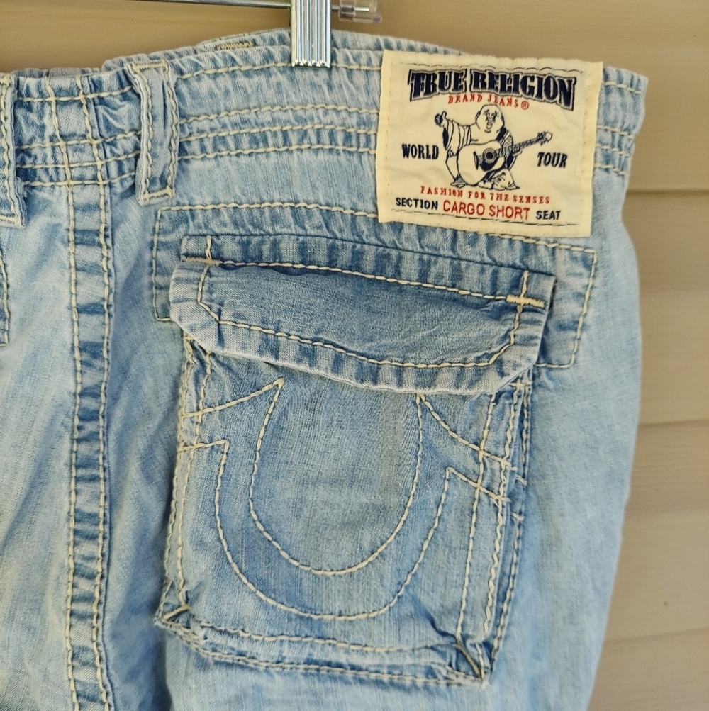 True Religion Big T Cargo Cut Off Shorts